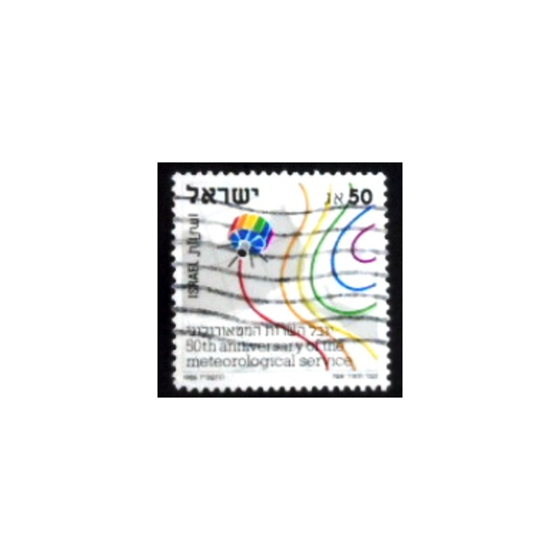 Imagem do selo postal de Israel de 1986 Meteorological Service anunciado