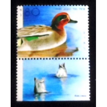 Imagem do selo postal de Israel de 1989 Common Teal anunciado