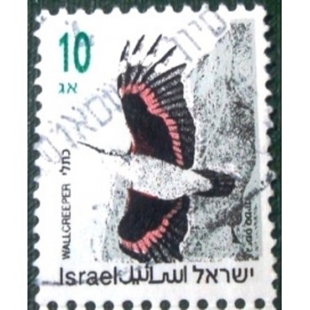 Imagem do selo postal de Israel de 1992 Wallcreeper U anunciado