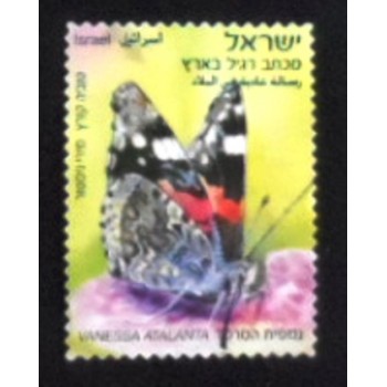 Imagem do selo postal de Israel de 2011 Red Admiral anunciado