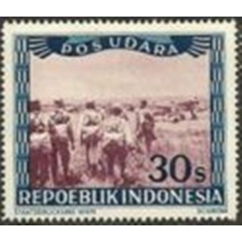 Imagem do selo postal da indonésia Vienna Printings - RepOEblik - Posudara - Pilots anunciado