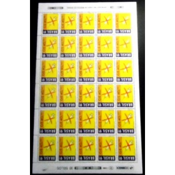 Imagem da folha de selos postais do Brasil de 1991 Combate as Drogas Injetáveis anunciada