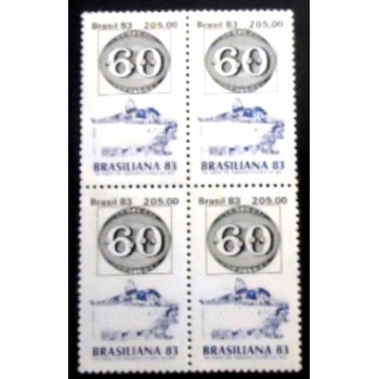 Quadra de selos do Brasil de 1983 Brasiliana 83 60 Réis anunciada