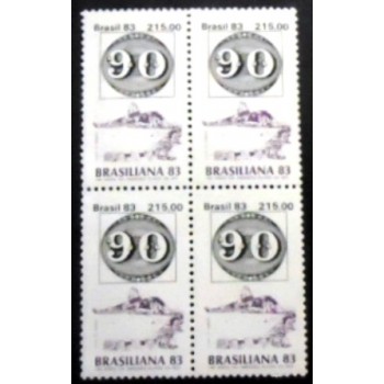 Imagem da quadra de selos do Brasil de 1983 Brasiliana 83 30 Réis anunciada