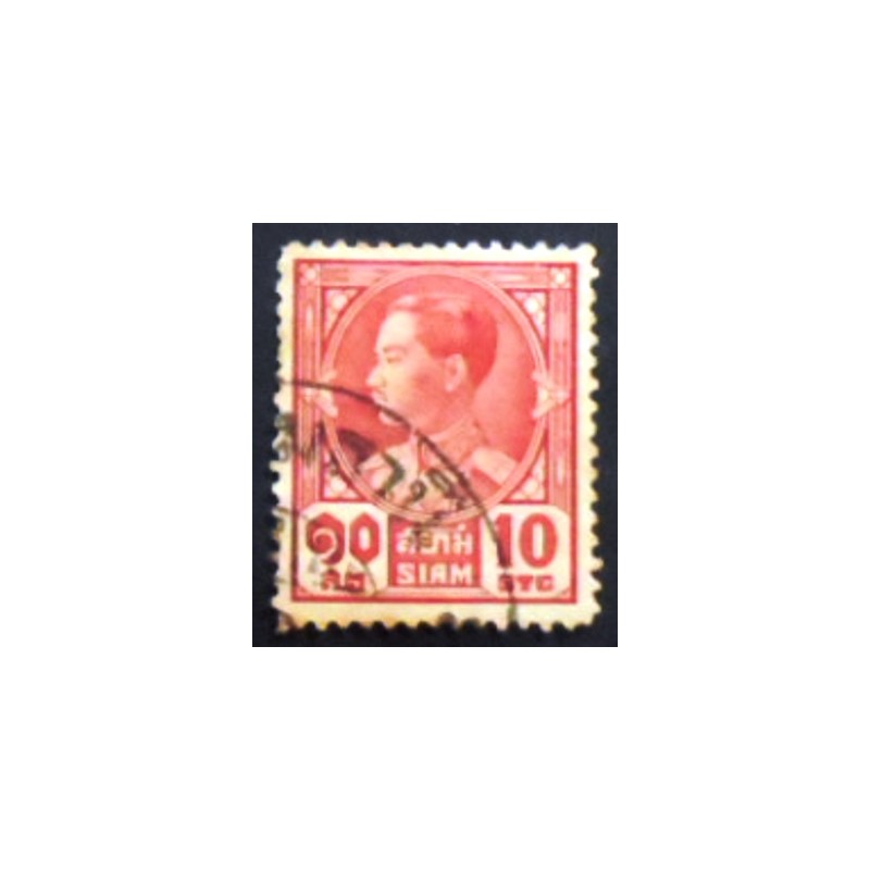 Selo postal da Tailândia de 1928 King Prajadhipok 10 anunciado