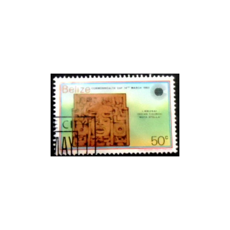 Imagem do selo postal de Belize de 1983 Maya Stella anunciado