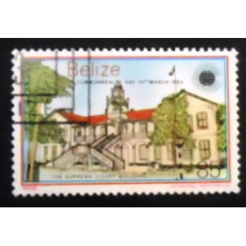 Imagem do selo postal de Belize de 1983 Supreme Court Building anunciado