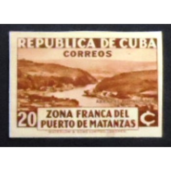 Imagem do selo postal de Cuba de 1936 Rio Yumuri anunciado