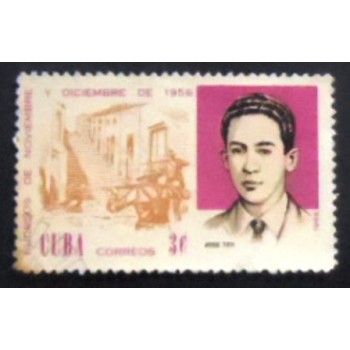 Imagem do selo postal de Cuba de 1966 José Tey anunciado