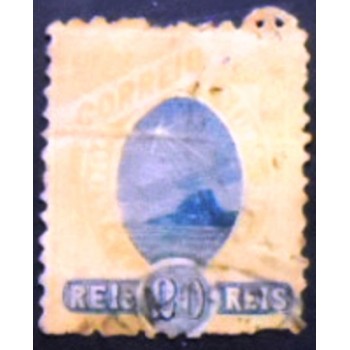 Selo postal do Brasil de 1894 Pão de Açúcar 20 U anunciado
