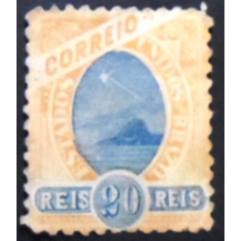 Imagem do selo postal do Brasil de 1894   Pão de Açúcar 20 N anunciado