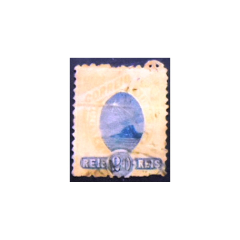 Selo postal do Brasil de 1894 Pão de Açúcar 20 U anunciado