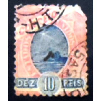 Imagem do selo postal do Brasil de 1897 Pão de Açúcar 10 anunciado