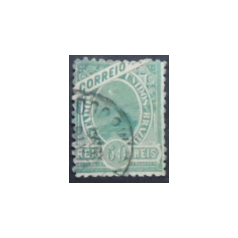 Imagem do selo postal do Brasil de 1900 Pão de Açúcar 50 U anunciado