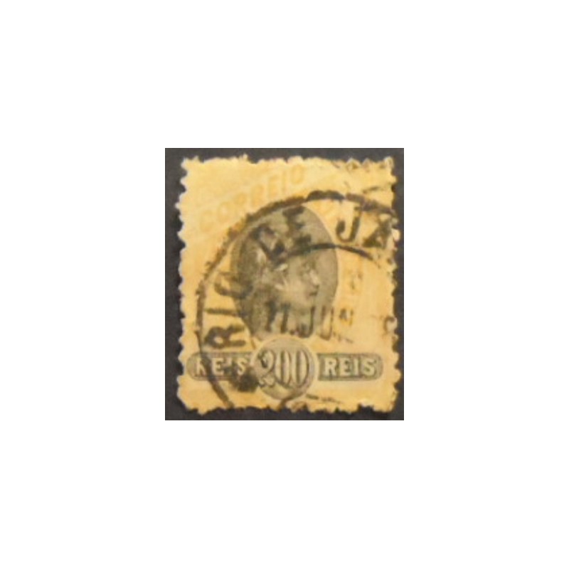 Imagem do selo postal do Brasil de 1899 República 200 Ar anunciado