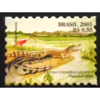 Imagem do selo postal do Brasil de 2001 Jacaré do Pantanal M