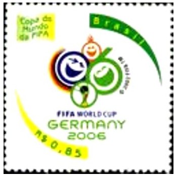 Imagem do selo postal do Brasil de 2006 Copa do Mundo da FIFA 2006 anunciado