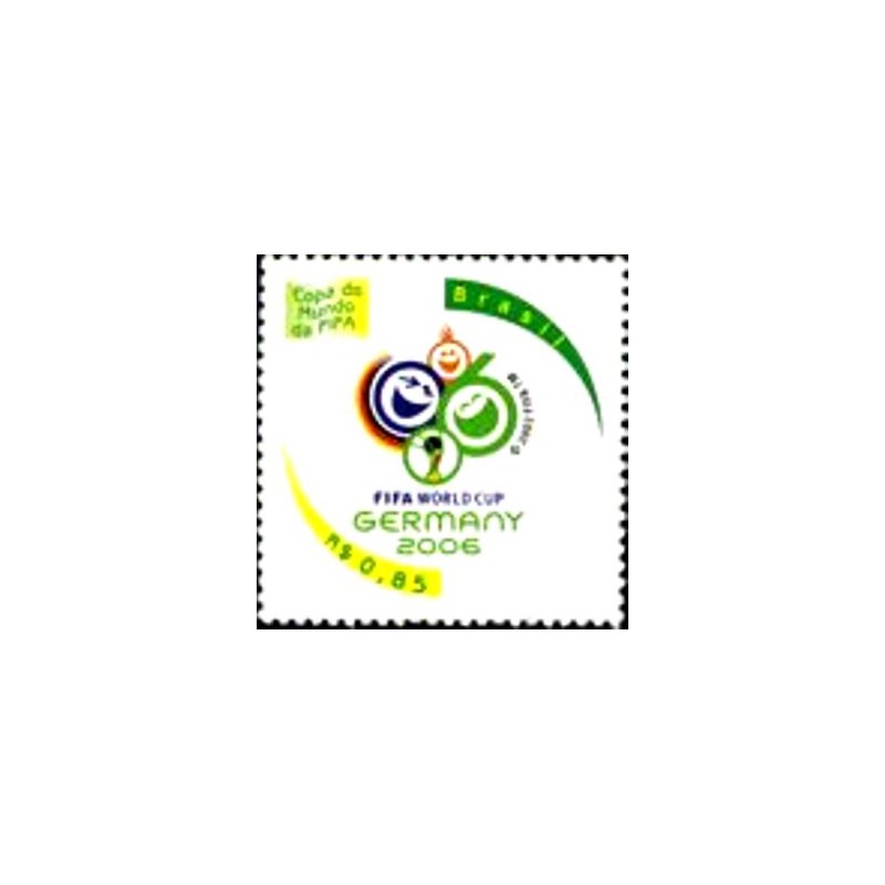 Imagem do selo postal do Brasil de 2006 Copa do Mundo da FIFA 2006 anunciado