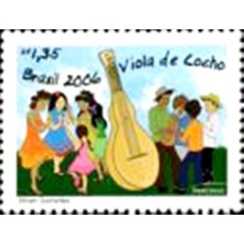 Imagem do selo postal do Brasil de 2006 Viola-de-Cocho Mercosul anunciado