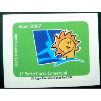Imagem do selo postal do Brasil de 2007 Nado Sincronizado anunciado