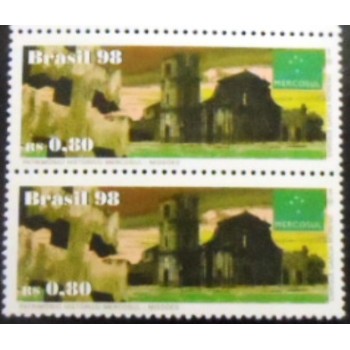 Imagem do par de selos postais do Brasil de 1998 Missões M Anunciado