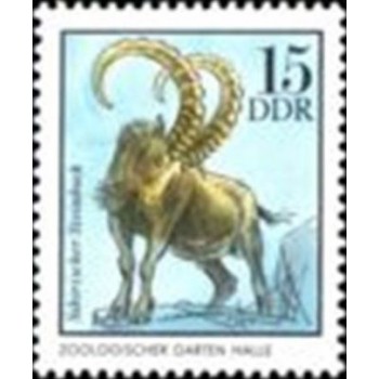 Selo postal da Alemanha Oriental de 1975 Siberian Ibex