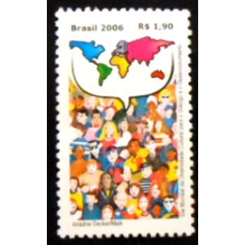 Imagem do selo postal do Brasil de 2006 Diversidade Cultural anunciado M