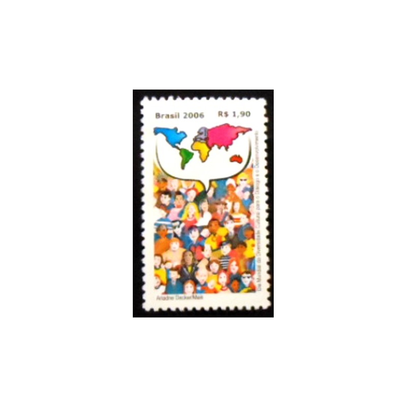 Imagem do selo postal do Brasil de 2006 Diversidade Cultural anunciado M