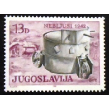Imagem do selo postal da Iuguslávia de 1981 Armored Car anunciado