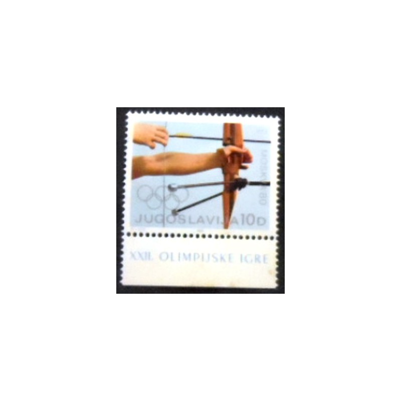 Imagem do selo postal da Iuguslávia de 1980 Archery anunciado