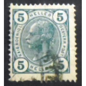 Imagem similar à do selo postal da Áustria de 1904 Emperor Franz Joseph 5 Ua anunciado
