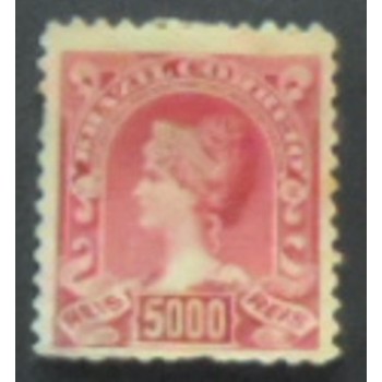 Imagem do selo postal do Brasil de 1906 Princesa Isabel 5 U anunciado