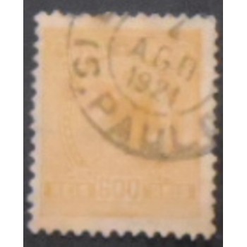 Imagem do selo postal do Brasil de 1918 Alegoria República 600  U