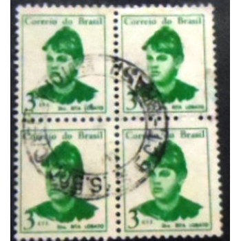 Imagem da quadra de selos postais do Brasil de 1967 Dra. Rita Lobato U