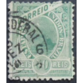 Imagem do selo postal do Brasil de 1902 Madrugada Republicana 50 U anunciado