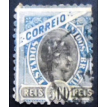 Imagem do selo do Brasil de 1902 Alegoria da República 500 U anunciada
