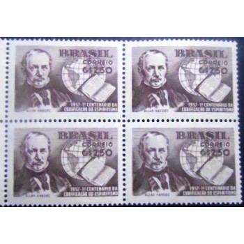 Imagem da quadra de selos postais anunciada Allan Kardec N