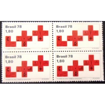 Imagem da quadra de selos do Brasil de 1978 Cruz Vermelha M