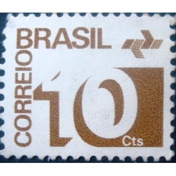 Imagem do selo postal do Brasil de 1974 Cifra 10 N anunciado