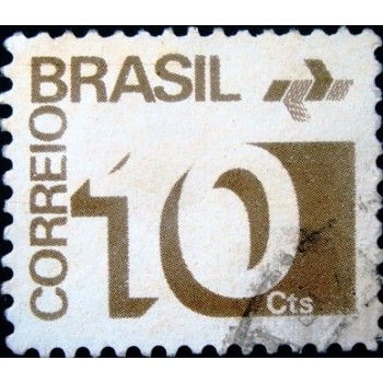 Imagem similar à do selo postal do Brasil de 1974 Cifra 10 U anunciado