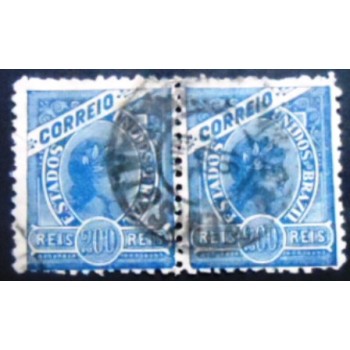 Imagem do par de selos postais do Brasil de 1902 Alegoria República 200 anunciado