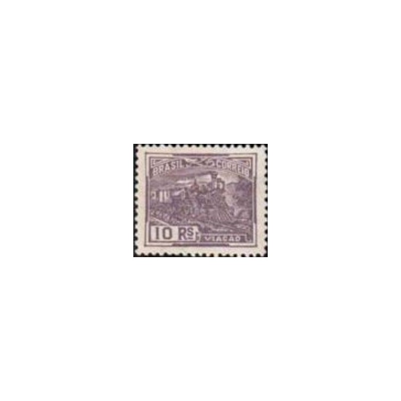 Imagem do selo postal do Brasil de 1924 Viação 10 N anunciado