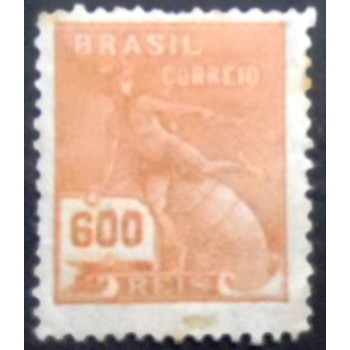 Imagem do selo postal do Brasil de 1929 Mercúrio e Globo 600 U anunciado