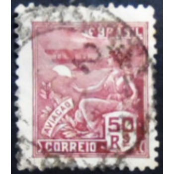 Imagem do selo postal regular do Brasil de 1931 Aviação 50 U anunciado