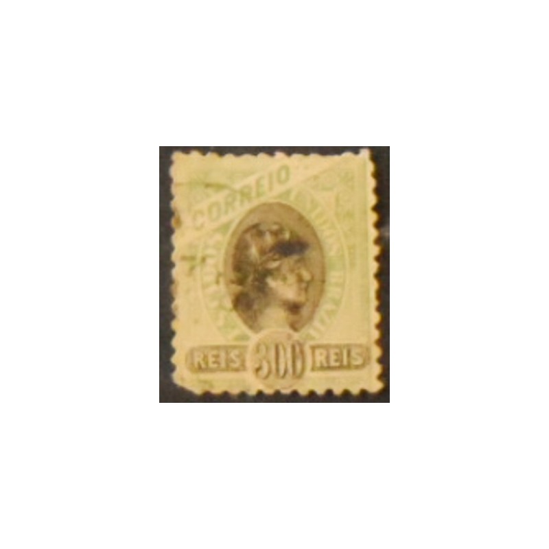 Imagem similar à do selo postal do Brasil de 1902 Alegoria República 300 U anunciado