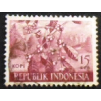 Imagem do selo postal da indonésia de 1960 Coffee  U