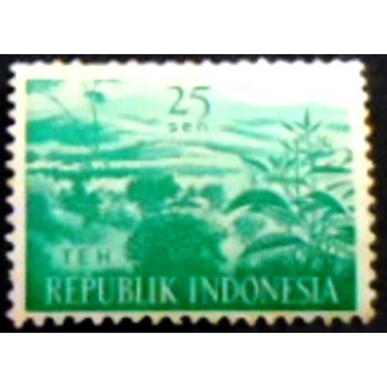 Selo postal da indonésia de 1960 Tea anunciado