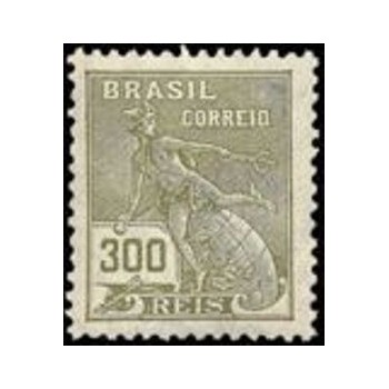 Selo postal do Brasil 1931 Mercúrio e Globo 300 N A anunciado