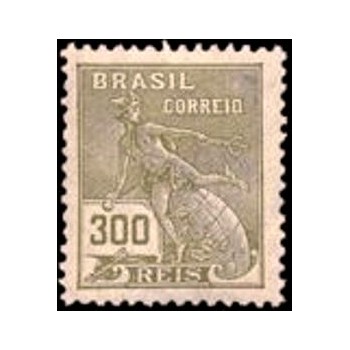 Imagem do selo postal do Brasil de 1936 Mercúrio 300 N anunciado