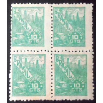Imagem da quadra de selos postais do Brasil 1948 Petróleo 10 N